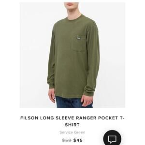 Filson Ranger Long Sleeve Pocket Tee Shirt- Navy- Men’s Medium